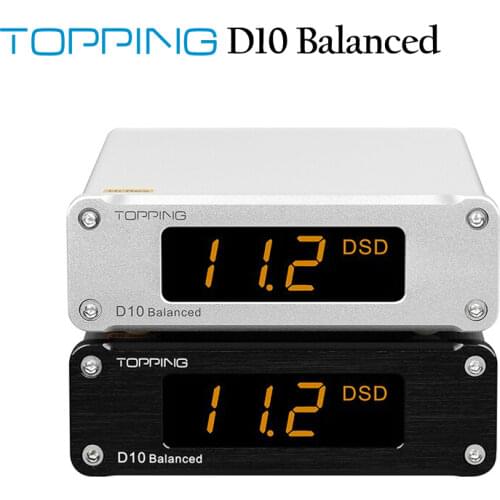 TOPPING D10 Balanced USB ES9038Q2M DAC XMOS XU208 PCM384kHz DSD256 TRS/XLR Analog/Digital Output Hi-Res Audio Decoder