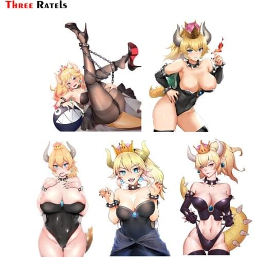 Three Ratels F591 Sexy Girl Cartoon Bowsette Car Hood Sticker Skateboard Decal for PS5