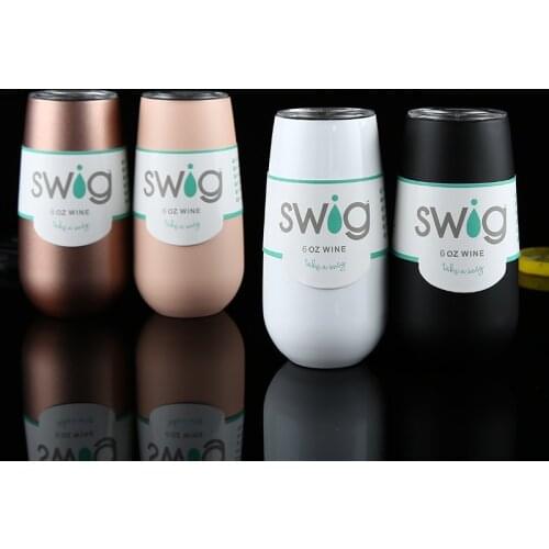 Tumbler Thermos Thermos Champagne Beer Stainless Steel Wedding Gift Party Christmas 6oz 9oz Mugs with Lid 12colour