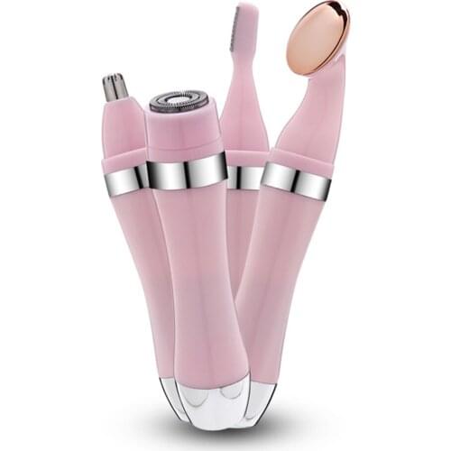 4 In 1 Waterproof Hair Removal Trimmer Massage Beauty Shaver Razor Multifunction Electric Shaving Epilator Female Bikini Shaving