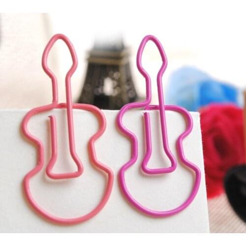 6pcs Violin Paperclip Bookmark music Planner Binder Memo Clips Soft Magnetic Metal Paper clip Musical Notes Office Binding