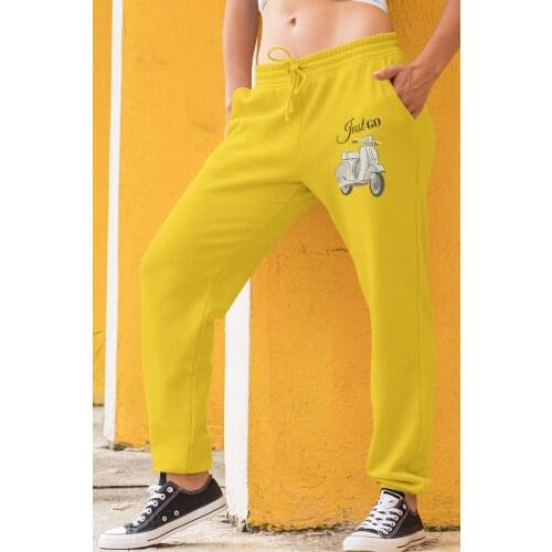 Angemiel Wear Just Go Vespa Yellow Women Sweatpants