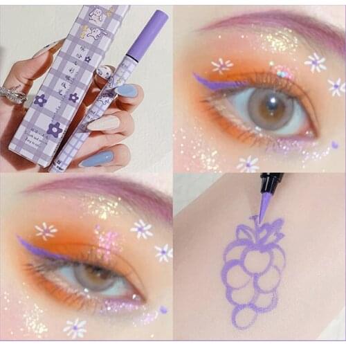 Liquid Eyeliner Pen Color Eye Liner Pen Quick Dry Lasting Waterproof Purple Orange Blue White Pink Brown Black Eyeliner TSLM1