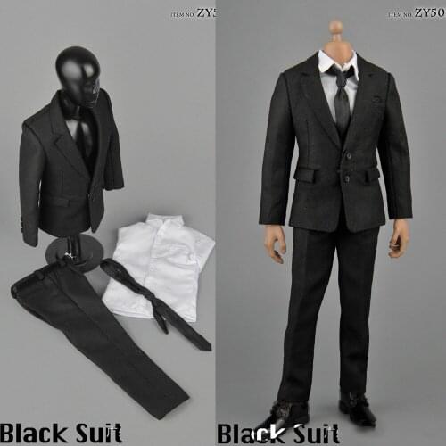 ZY5039 1/6 Scale Male Professor Gentleman Suit Set Business Men Suit Accessory With Tie Model for 12'' Body