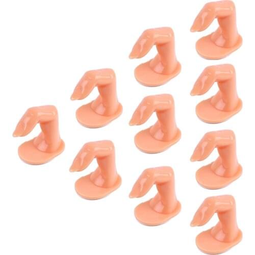10 Pieces Practice Manicure Fingers with False Nails Training Fingers for Acrylic Gel Nail Art Hand Nail Art Training Display