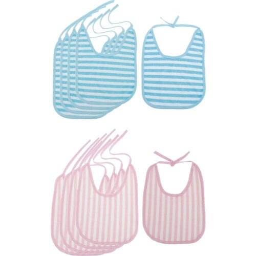 10 Packs Waterproof Adult Bib Clothing Protector Eating Bibs for Elderly Kids