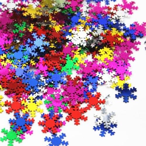 30g/lot 18mm Snowflake PVC Sequins Without Hole Christmas Gift DIY Clothes Navidad Ornaments Snow Sequin Mix Colors