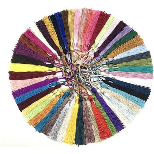 30PCS 8cm Mixed Color Hanging Rope Silk Tassels Fringe Sewing Bang Tassel Trim Key For DIY Embellish Curtain Wedding Decoration