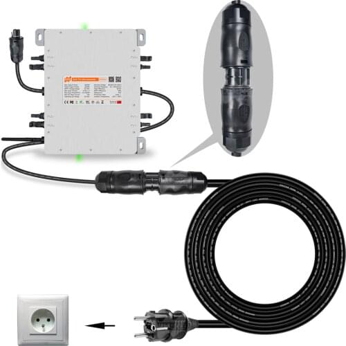 5M or 2M 14 AWG AC Power Extension Cord 220V EU, with 3 Core Connector and EU Plug, TUV UL Approved for Solar Micro Inverter