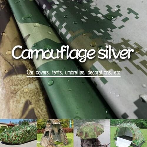 Free Shipping Size 1m*1.5m 190T Polyester Taffeta Fabric Print Hidden Camouflage Silver Coating 1500mm Waterproof Tent Fabric