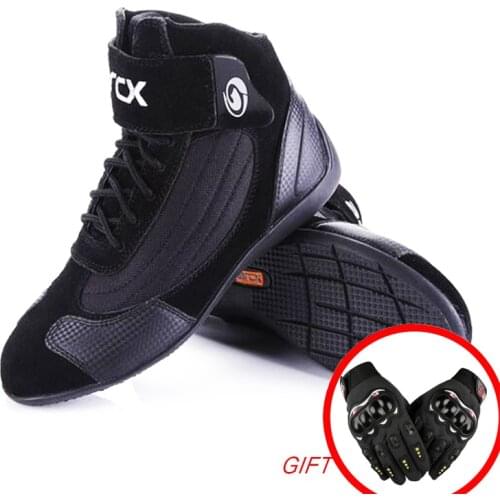 ARCX Motorcycle leather shoes men motorbike Genuine Cow Leather Boots Motocross Racing Chopper Cruiser Touring boot