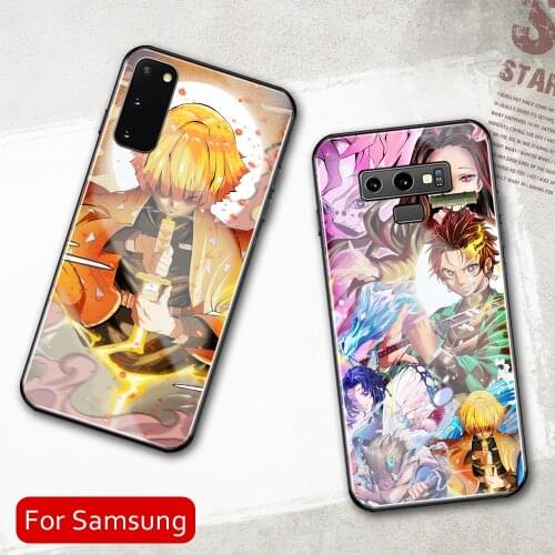 Tempered Glass Case Demon Slayer Cover Kamado Tanjirou for Samsung A50 A60 A70 A21 A31 A51 A71 A81 A91 4G 5G A50S A70S M40 M80S