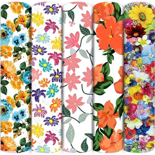 Flower Floral Sunflower Leaf Polyester Cotton Fabric Patchwork Tissue Kid Home Textile Sewing Doll Dress Curtain,c16564