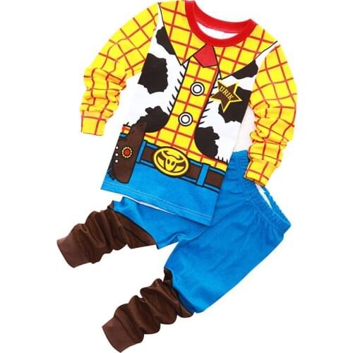 Childrens Clothing Pijamas Set Toy Story 2 3 Buzz Lightyear Cartoon Sets Woody Pyjamas Cotton LongSleeve Sleepwear XMAS Gift