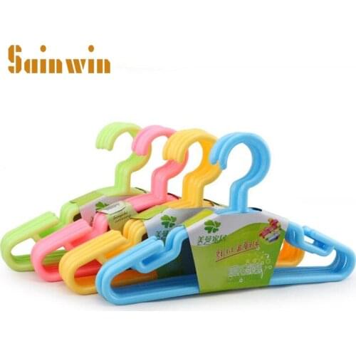 Sainwin 10pcs/lot 28cm Child Hanger Plastic Baby Small Clothes Pegs hangers For Children Kids hanger