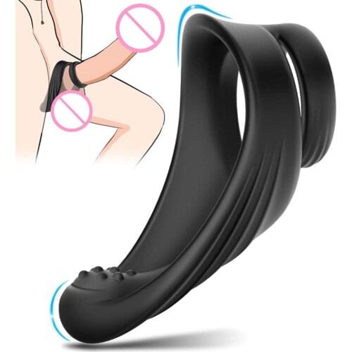 Stretchy Silicone Harder Stronger Erection Enhancing Dual Penis Ring Adult Toy