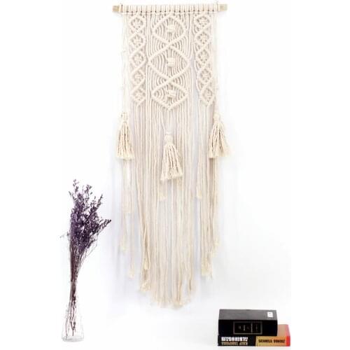 Tapestry Decor Girls Room Tassel Macrame Wall Hanging Boho Decor Handwork Wall Tapestry Living Room Bedroom Wall Decoration