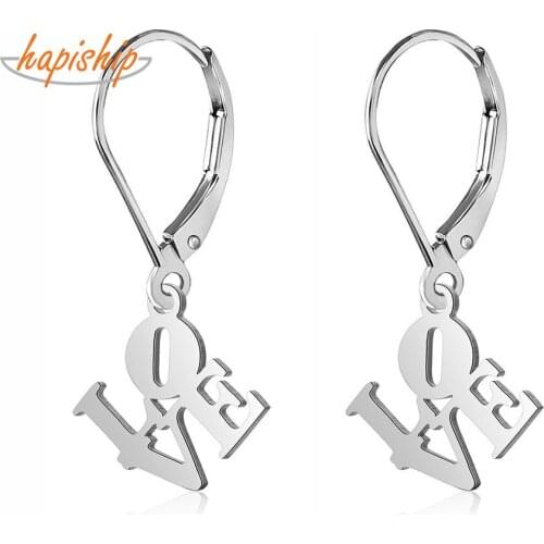 Hapiship 2019 Stainless Steel Mushroom Bees Love Heart Star Leaves Charm Dangle Earrings For Women Anti Allergy Jewelry DJ103