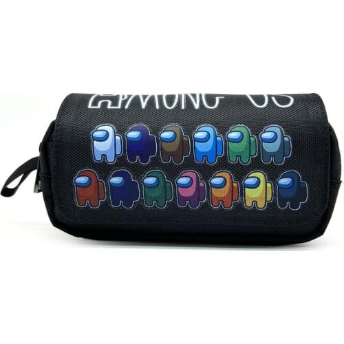 Amongus Style Canvas pencil case Kids high quality pencil bag children cartoon school supplies stationery nylon estojo