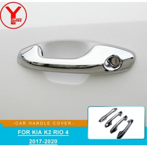 Chrome Door Handle Cover Cup Bowl Trim Sticker Overlay Styling Accessories For Kia K2 Rio 4 X-Line 2017 2018 2019 2020 YCSUNZ