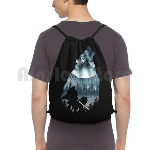 Kaer Morhen Backpack Drawstring Bags Gym Bag Waterproof Kaer Morhen Emblem Geralt Triss Yennefer Ciri Ps4 Pc Xbox One