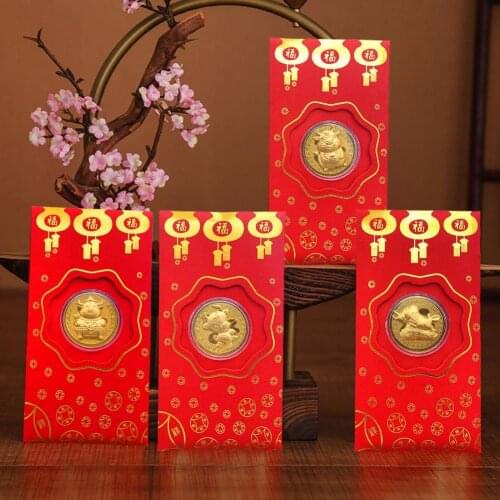 Cattle Printing Chinese New Year Lucky Money Bag Red Envelope Festival Supply