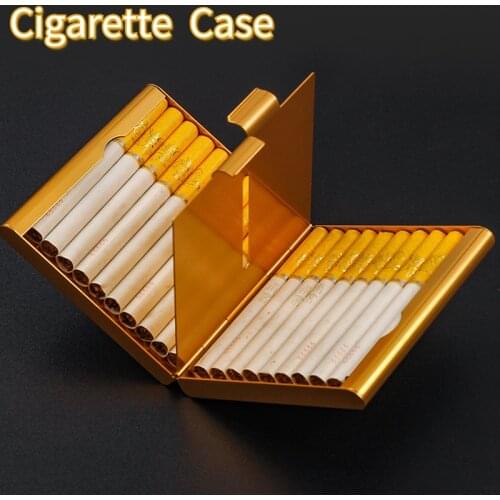 Cigar Storage Container 20 Sticks Metal Cigarette Case Smoking Accessories Men Gift Fashion CreativeTobacco Holder Pocket Box