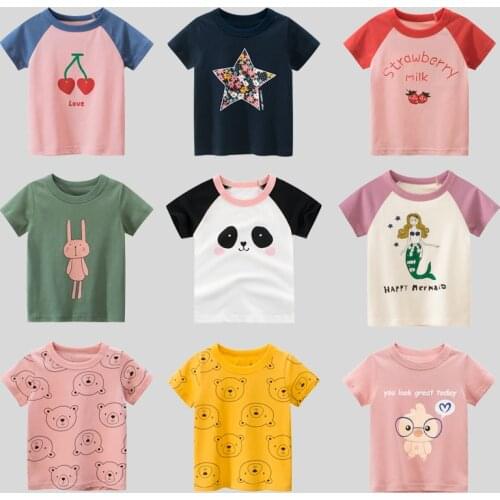 Summer childrens cute cartoon short-sleeved T-shirt variety of cute printed T-shirts