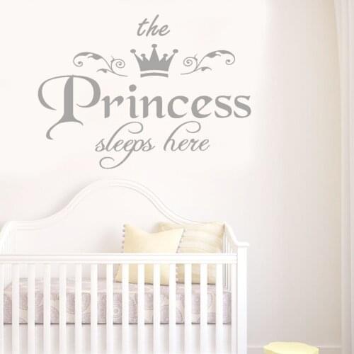 Fashion The Princess Sleep Here Wall Stickers Art Decal For Girl Room Decal Kids Bedroom Vinyl Wall Decal Sticker #WT