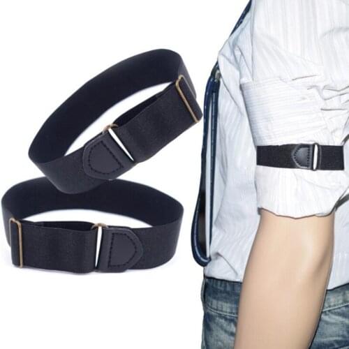 Mens Non-Slip Strap Sleeve Garters Holders Stripe/Plaid Arm Bands Sleeve Shirt Groom Elastic Garter Metal Bracelet For Ladies