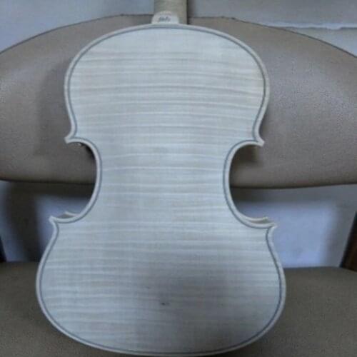 Unfinished Violin 4/4 Size,One Pcs Flame Maple Back,Spruce Top,White Violin, With Ebony Fingerboard