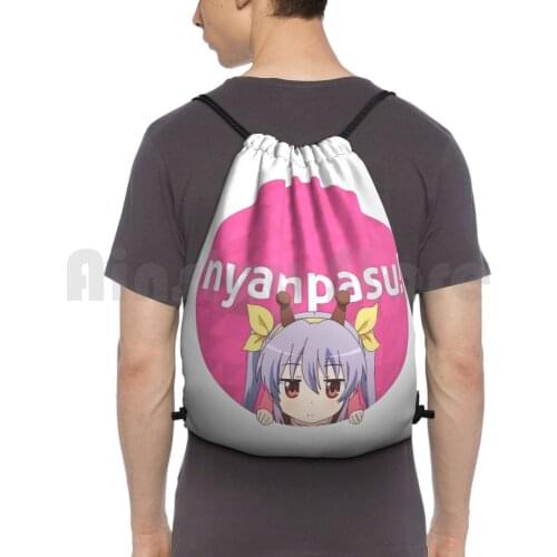 Non Non Biyori-Nyanpasu! ( Osu! Parody ) Backpack Drawstring Bag Riding Climbing Gym Bag Osu Non Non Biyori Non Biyori Renge
