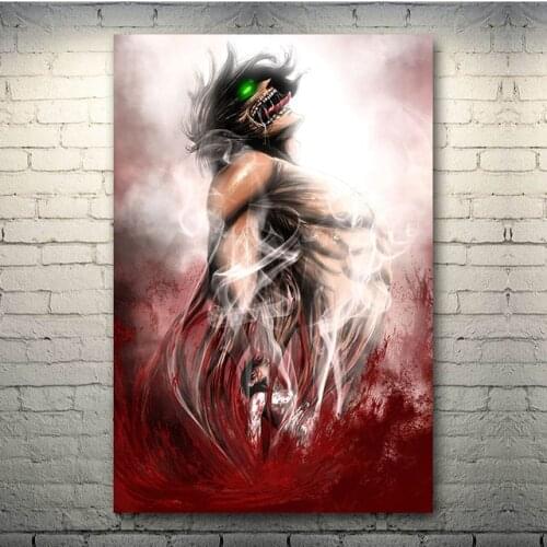 Attack On Titan 1 2 Anime Art Silk Fabric Poster Print Pictures For Room DecorPoster Living Room Bedroom Decoration Painting