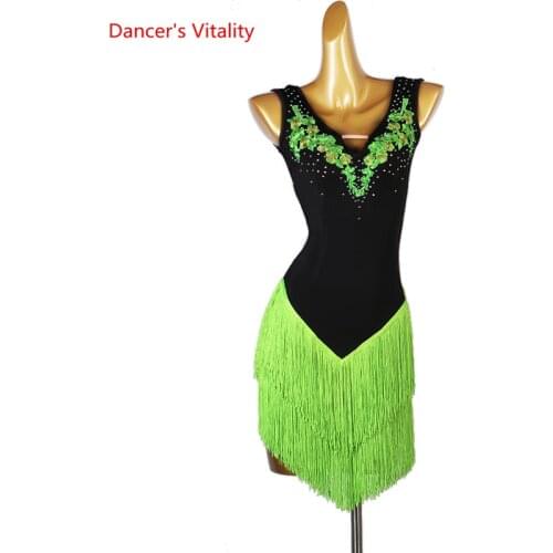 Latin Dance Competition Dress for Women Latin Dresses High-End Custom Sleeveless Latin Clothing Adult Dance Wear Chacha Outfit