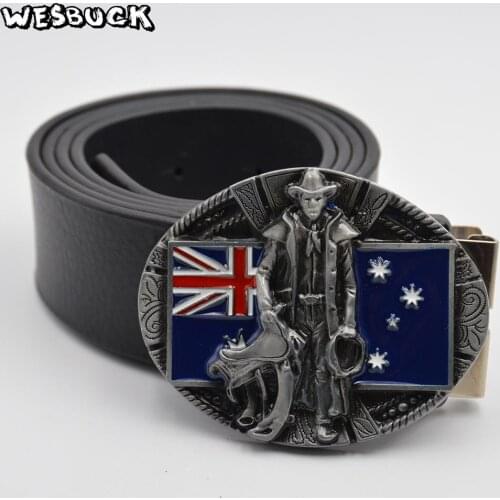 5 PCS MOQ WesBuck Brand Belt Buckle Oval Metal Fashion Cowboy Buckle For 4cm Wide Belt