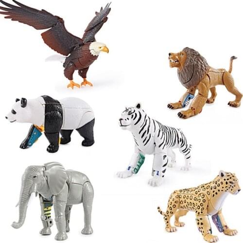 Robot Zoo Elephant Lion Eagle Animal Animal Deformation Robot Warrior Hand-made Deformable Model Childrens Toy Birthday Gift
