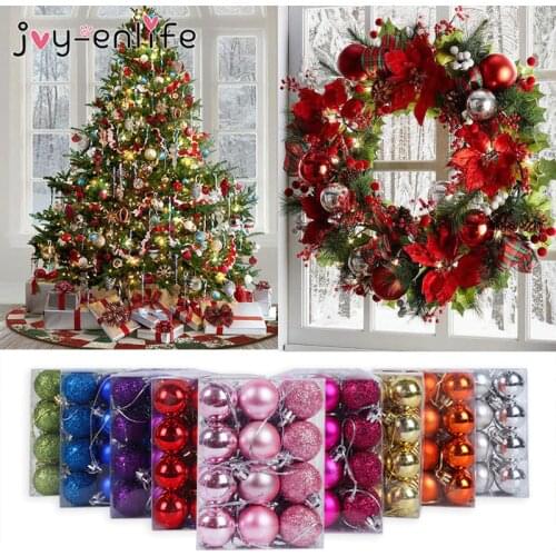 24pcs 3cm Christmas Ball Xmas Tree Balls Christmas Tree Ornaments Bauble Hanging Home Decorations Bolas Natale decor Navidad2020