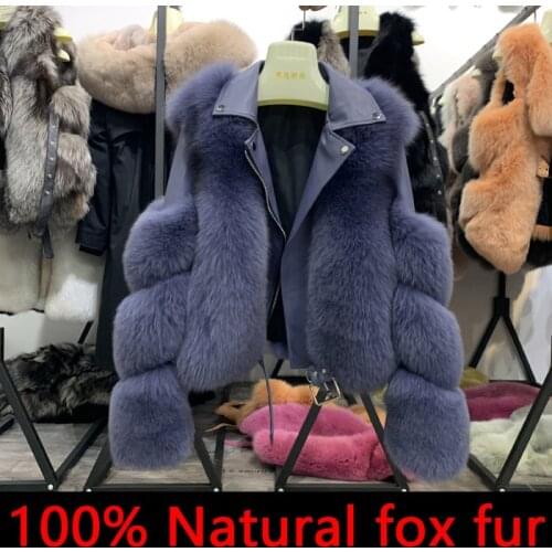Fashion Luxury Fox Fur Coats With Genuine Sheepskin Leather Wholeskin Natural Fox Fur Jacket Outwear Women New 2020 Winter coat