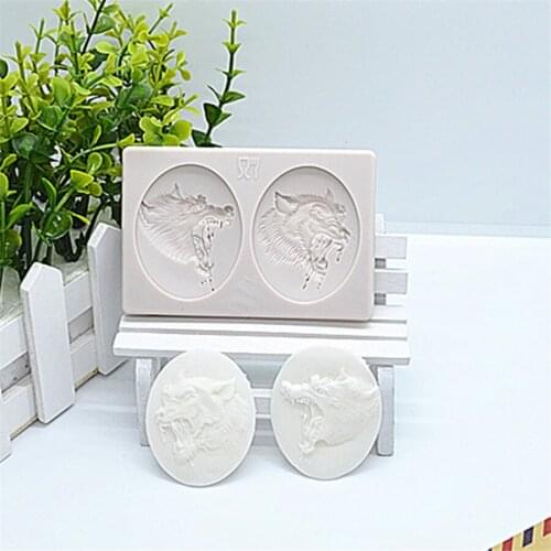 Luyou DIY Silicone Resin Mold Wolf Head Molds For Wedding Cake Decorating Tools Pastry Kitchen Baking Accessories FM1023