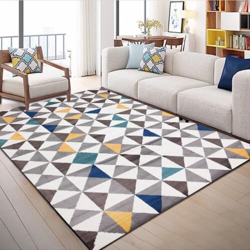 Nordic geometric carpet livingroom bedroom crystal velvet hallway rugs large size carpet kids room soft sofa tapete customized
