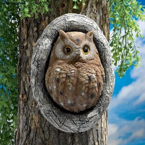 Owl Resin Pendant Tree Decoration Garden Cute Daze Owl Forest Outdoor Decoration Park Garden Tree Decoration Hanging Outdoor