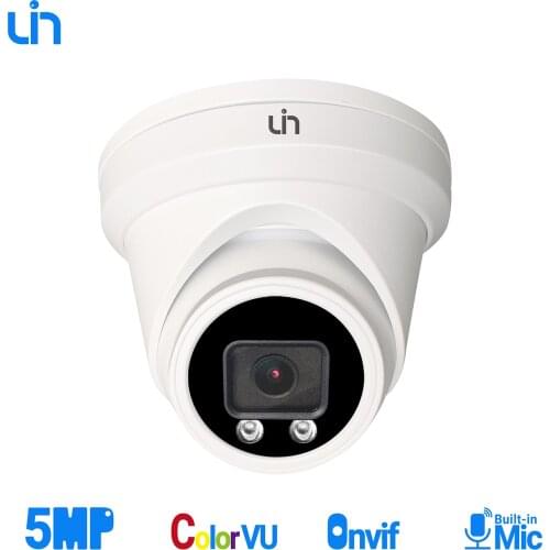 UIN 5MP ColorVu IP Camera Starlight POE Turret Super Color Night Vision IR 30m Audio 2.8mm Lens Compatible with HiK Plug&Play
