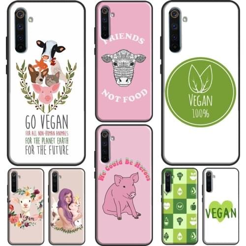 Vegan Vegetarian Case For Realme 6 7 8 Pro Q3 GT Neo C21 C15 C3 Funda For OnePlus 8 Pro 9 Pro Nord 7T 8T 9R