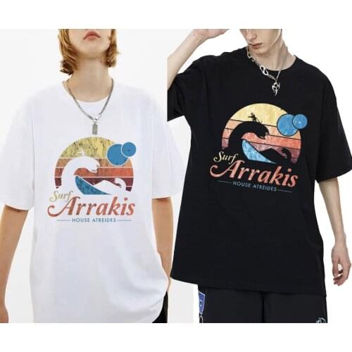 Visit Arrakis Vintage Distressed Surf Dune Tshirt Men Women Casual Fashion T-shirt Summer Cotton Tee Shirt Unisex Short Sleeve