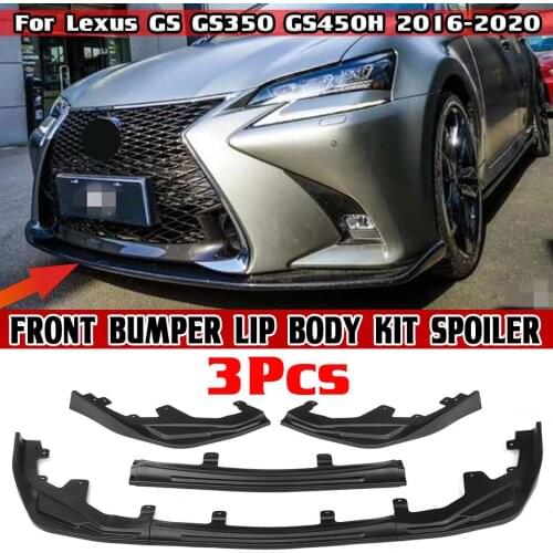 High Quality 3pcs Car Front Bumper Splitter Lip Spoiler Body Kit Bumper Diffuser Protector For Lexus GS GS350 GS450H 2016-2020