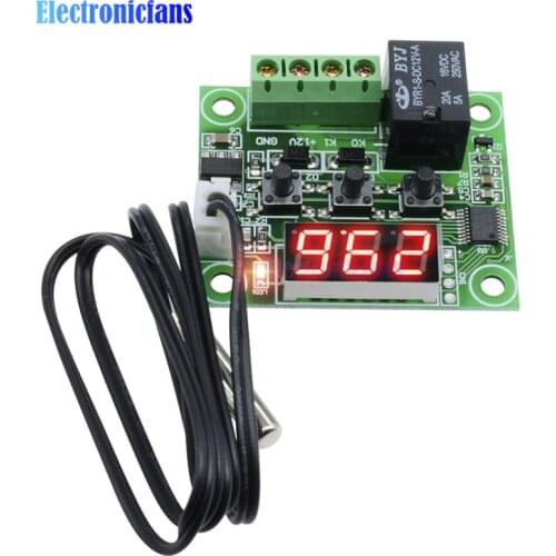 W1209 Digital LED DC 12V Heat Cool Temp Thermostat Temperature Control Switch Module On/Off Controller Board + NTC Sensor