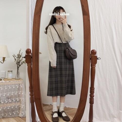 Plaid Women Skirts new Autumn Plus Size Skirt Female Vintage Jupe Femme Faldas Mujer High Waist School Girls mid carf mujer