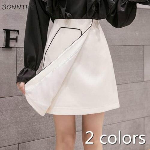 Skirts Women Aesthetic Patchwork Mini High Street Temperament Asymmetrical Fall 2021 Big Pockets Design Elegant Fashion Ins 2XL