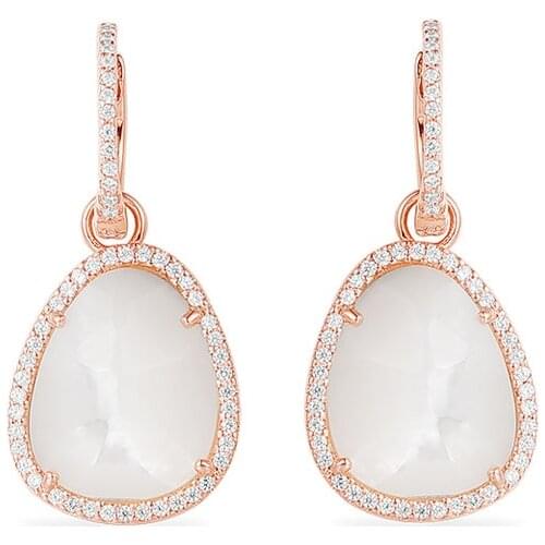 SLJELY Fashion 925 Sterling Silver Jewelry 5A Cubic Zirconia Party Earrings