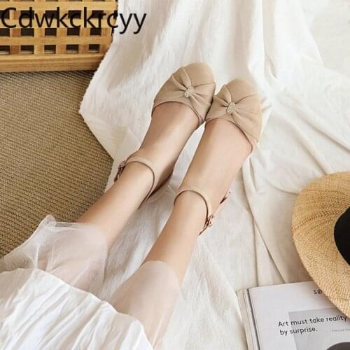 Spring and fall The New fashion Round head Suede temperament High heel Womens shoes black Pink Beige High heel Women shoes